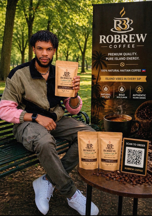 Robrew-100% Natural Haitian coffee Ground -Dark Roast -12-Oz Bag